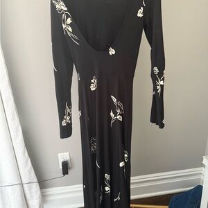 Elegant Black Floral Dress